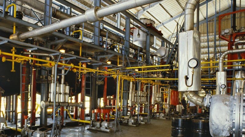Chemical plant in India with production units and pipelines