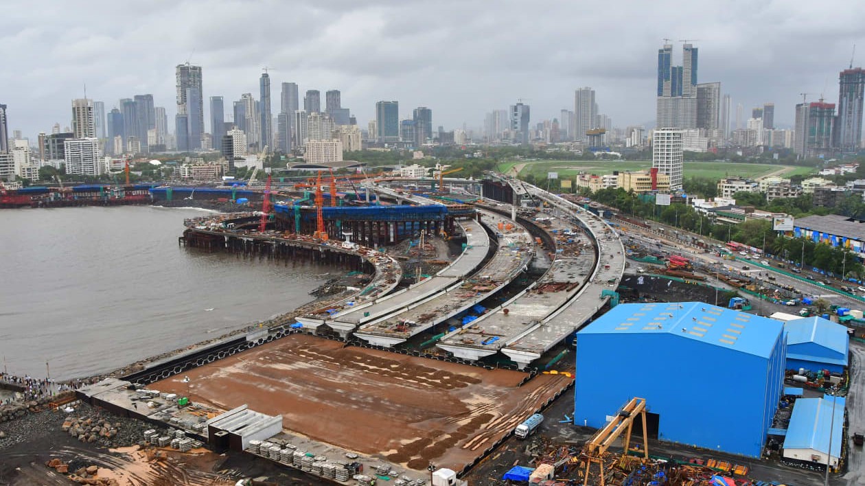 Indian highway infrastructure construction project with heavy machinery