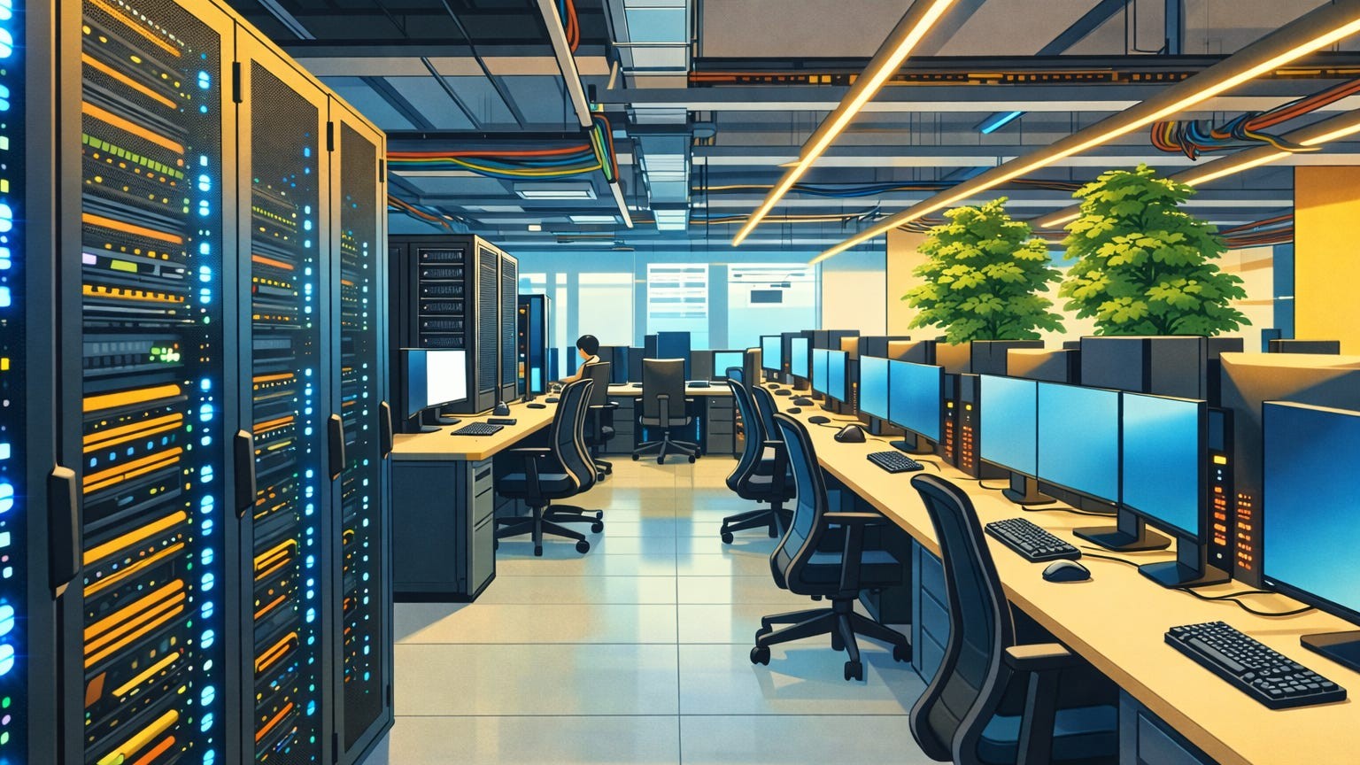 Modern Indian technology office with software engineers