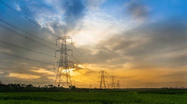 Telecom tower infrastructure in India at dusk